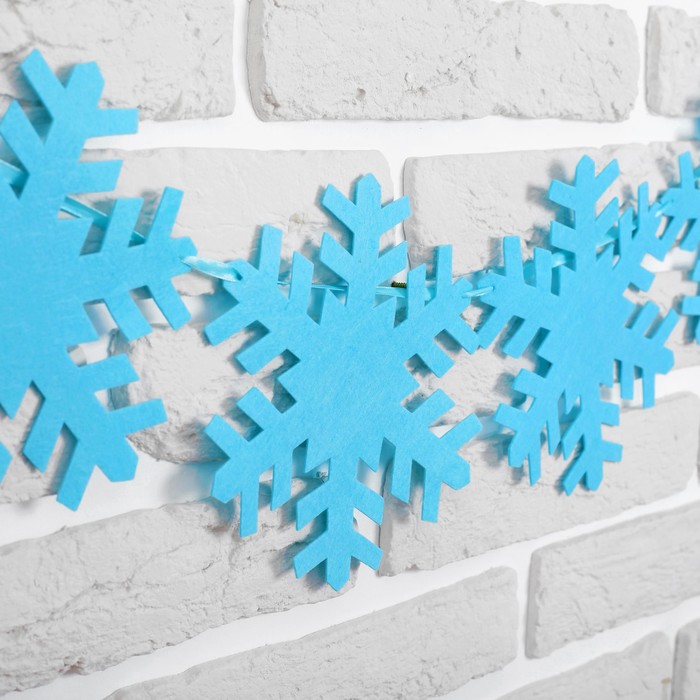 Гирлянда "Снежинки", цвет голубой
