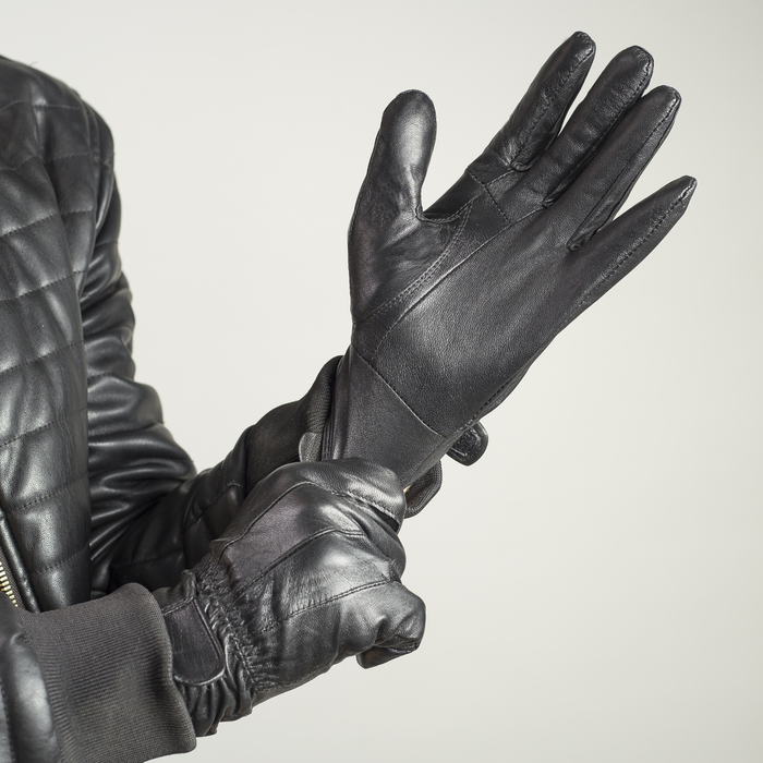 Перчатки мужские, размер 10, резинка, подклад флис, цвет чёрный