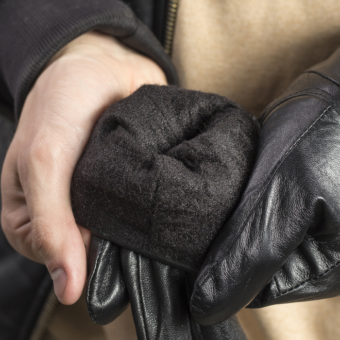 Перчатки мужские, размер 10, резинка, подклад флис, цвет чёрный