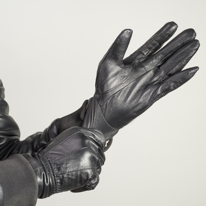 Перчатки мужские, размер 10, резинка, подклад флис, цвет чёрный