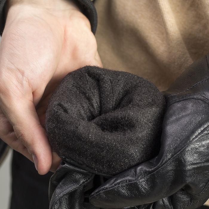 Перчатки мужские, размер 10, резинка, подклад флис, цвет чёрный