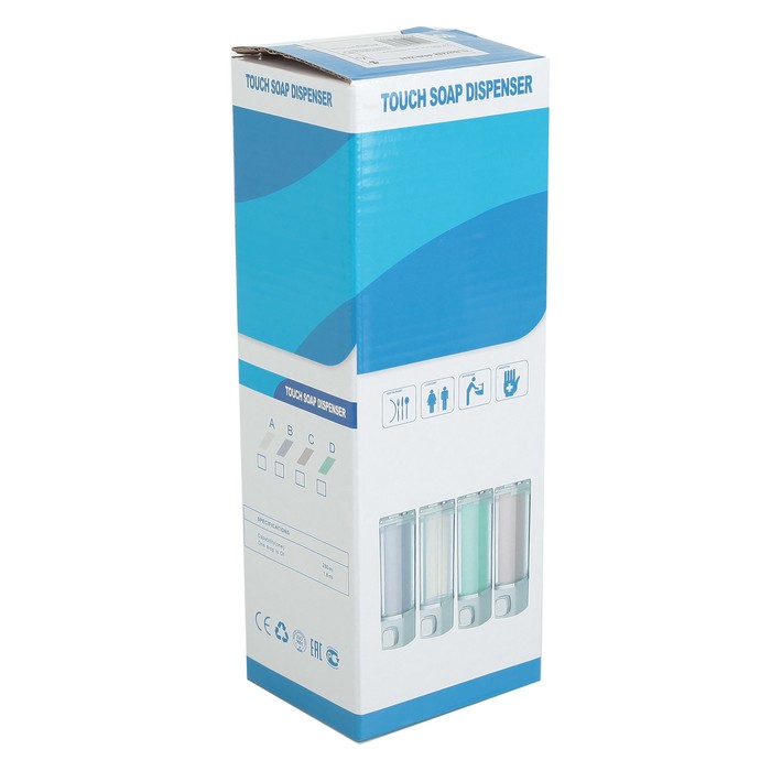 Диспенсер для жидкого мыла механический 280 мл, пластик, цвет МИКС 20,5х7,5х6 см