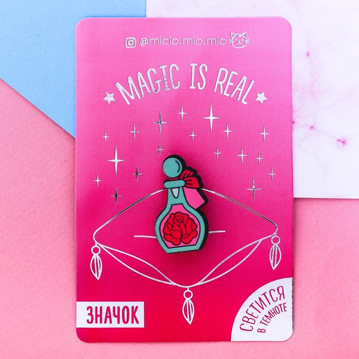 Значок флуоресцентный "Роза"