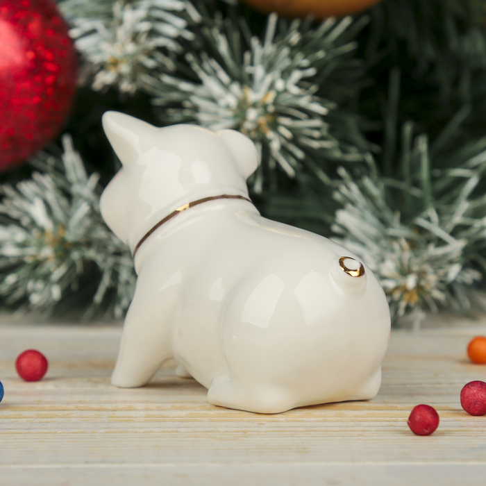 Сувенир керамика "Белый поросёнок Наф-Наф" 6,5х8,5х4 см