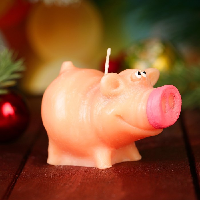 Свеча декоративная "Пятачок" с ручной росписью