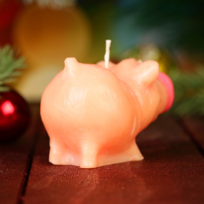 Свеча декоративная "Пятачок" с ручной росписью