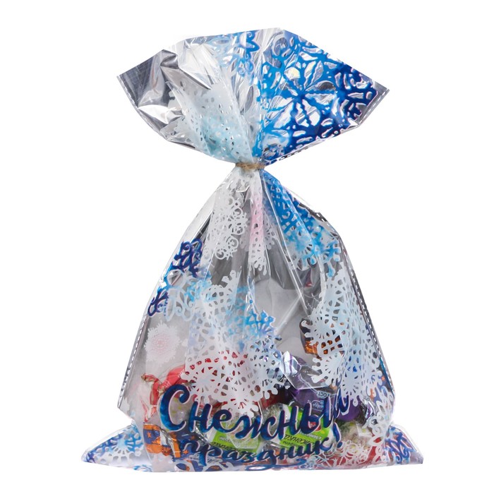 Пакет подарочный пластиковый «Снежный праздник!», 20 × 30 см