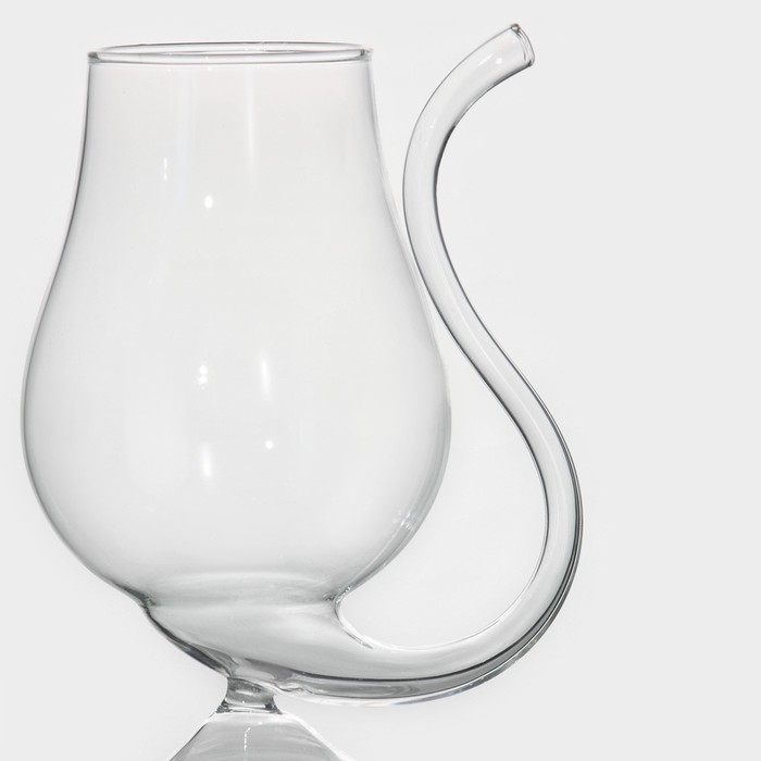 фото Бокал стеклянный с трубочкой для вина magistro «пантера», 300 мл