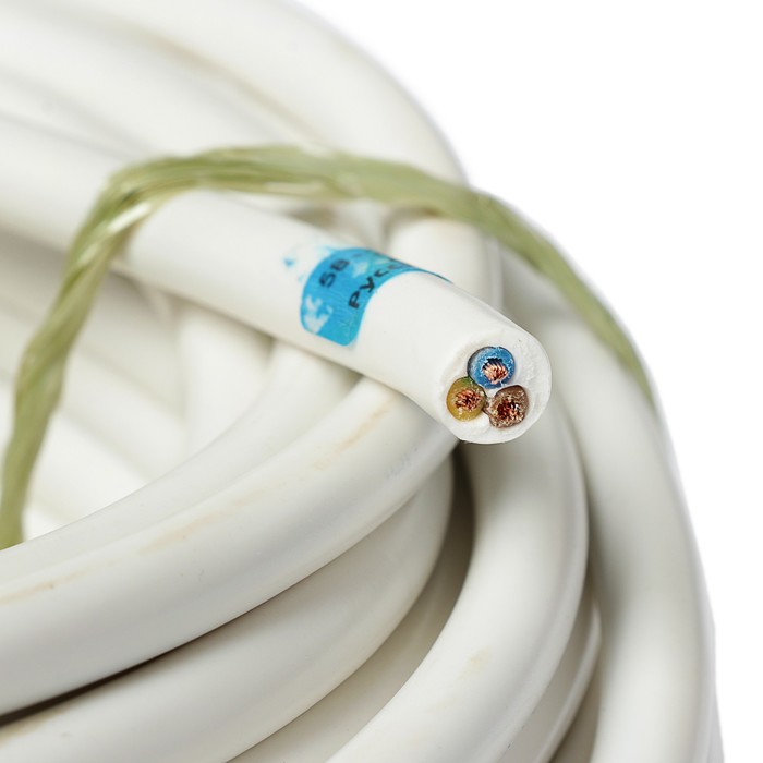 Провод "Альгиз К", ПВС, 3х1.5, 20 м, белый