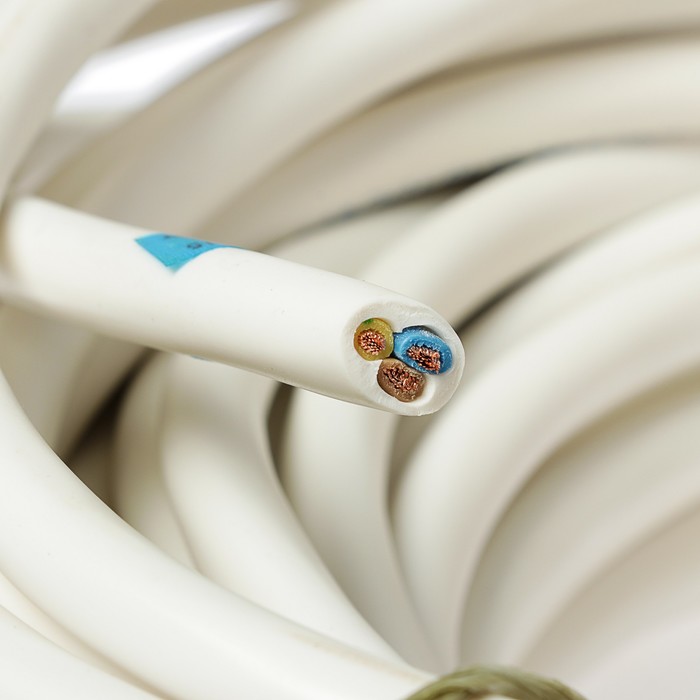 Провод "Альгиз К", ПВС, 3х2.5, 20 м, белый