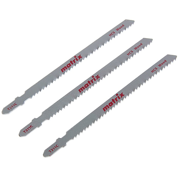 Полотна для электролобзика по дереву MATRIX, 3 шт, T311C, 100x2,75 мм, HCS