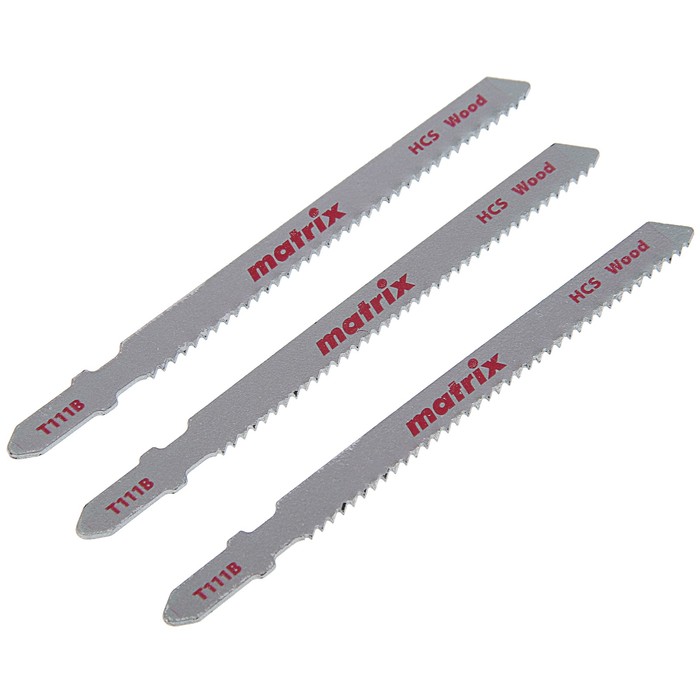 Полотна для электролобзика по дереву MATRIX, 3 шт, T111B, 75x2 мм, HCS