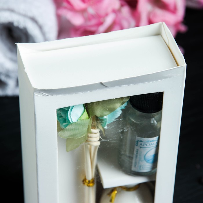 Подарочный набор с аромомаслом 15 мл "Ваза с цветком",УЦЕНКА аромат океан