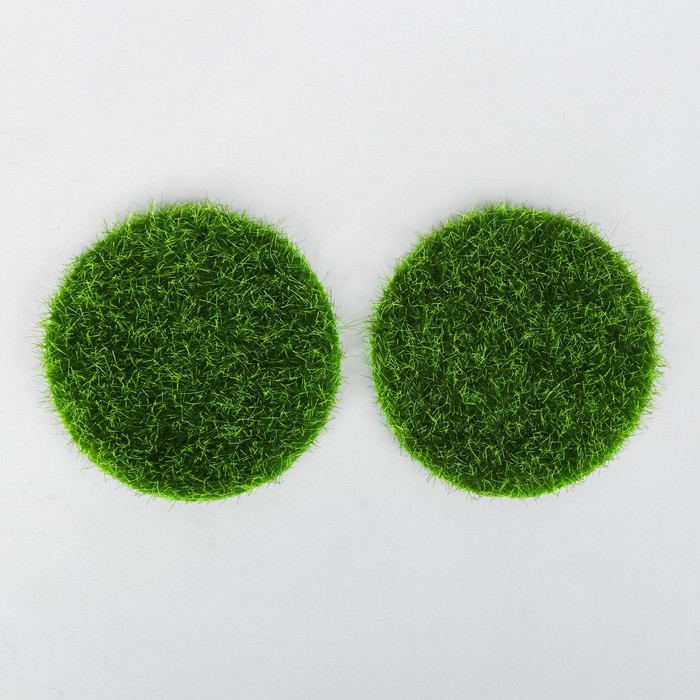 Миниатюра кукольная, набор 2 шт "Газон", размер 1 шт 9*9*0,5 см