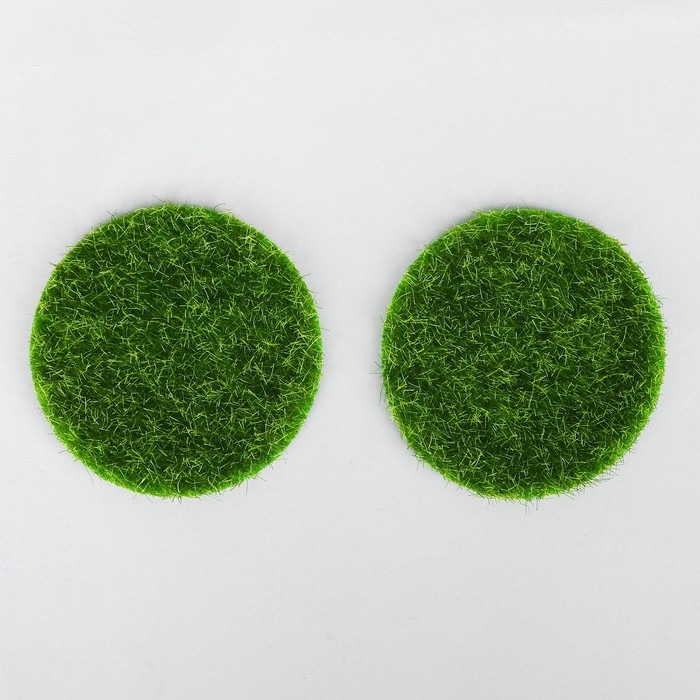 Миниатюра кукольная, набор 2 шт "Газон", размер 1 шт 8*8*0,5 см