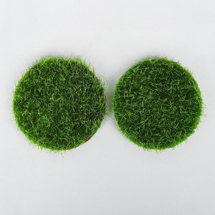 Миниатюра кукольная, набор 2 шт "Газон", размер 1 шт 6,5*6,5*0,5 см