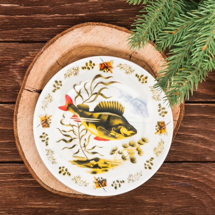 Тарелка декоративная "Окунь", 15 см