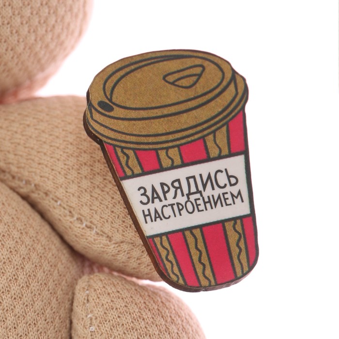 Ароматизатор в авто текстильный мишка со значком "Ваниль"