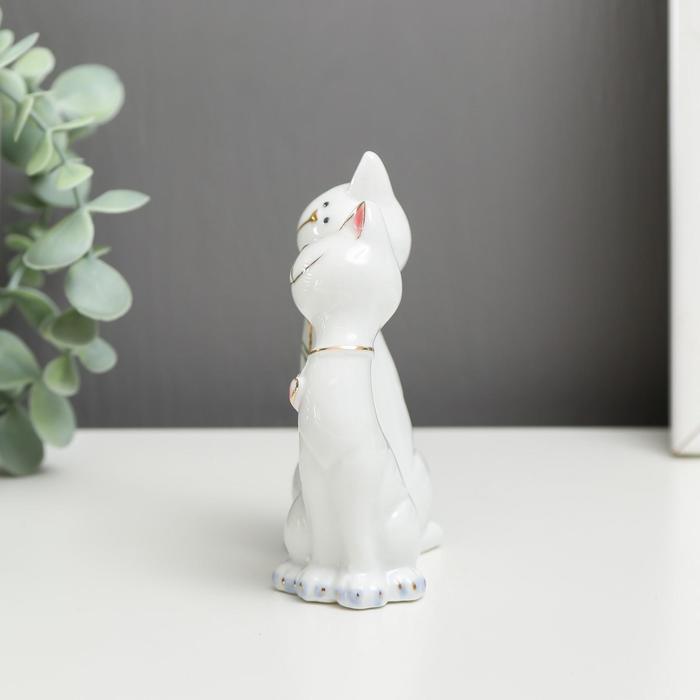 Сувенир керамика "Кот в галстуке и кошка с сердечком" цветные 12х8,5х4,5 см