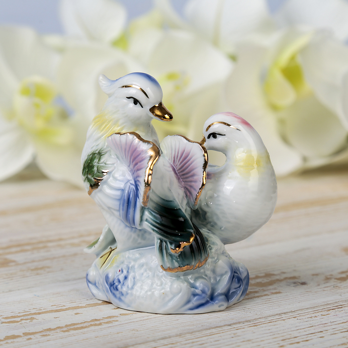 Сувенир керамика "Уточки-мандаринки" цветные 9,5х8х6,5 см