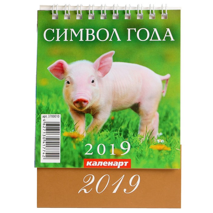 Календарь настольный, домик "Символ года - 1" 2019 год, 10х14см