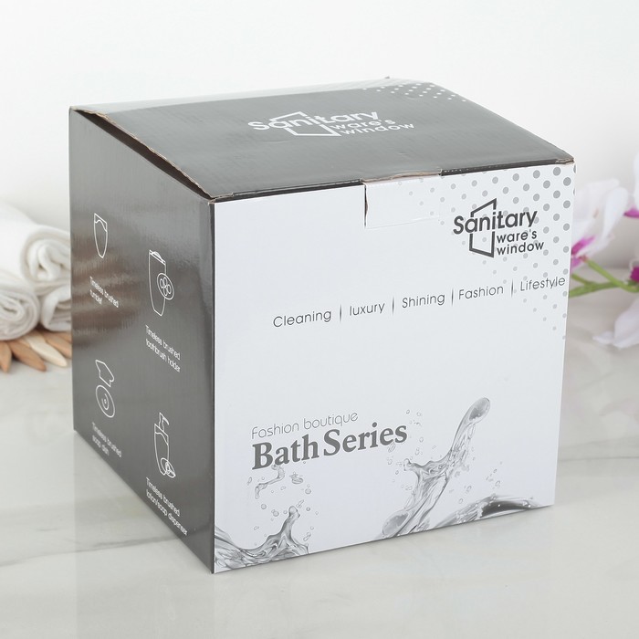 Набор для ванной "Деревенька" 4 предмета: мыльница, дозатор для мыла, 2 стакана