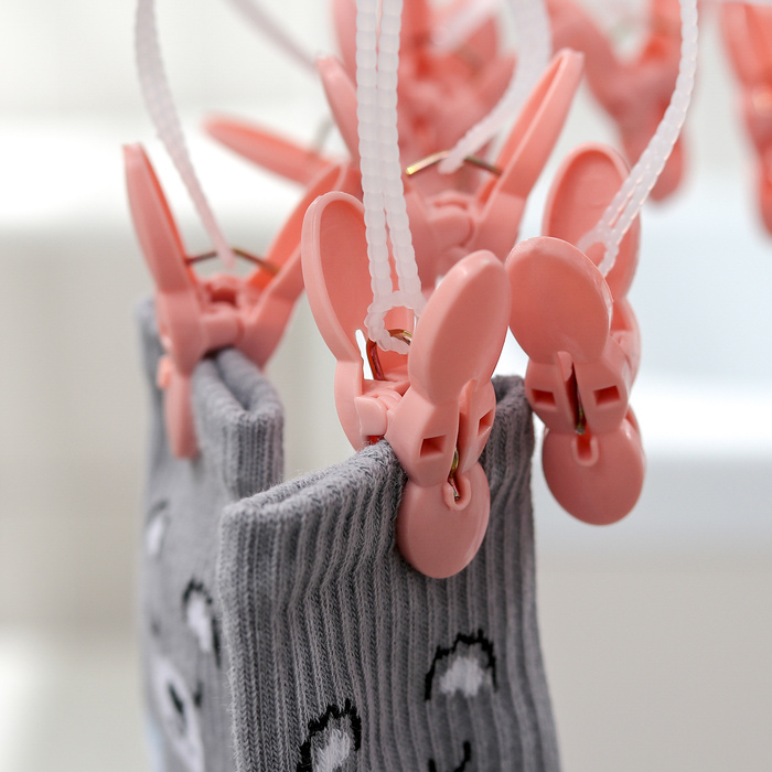 Сушилка для белья подвесная круглая 10 прищепок, 34х34 см, цвет МИКС