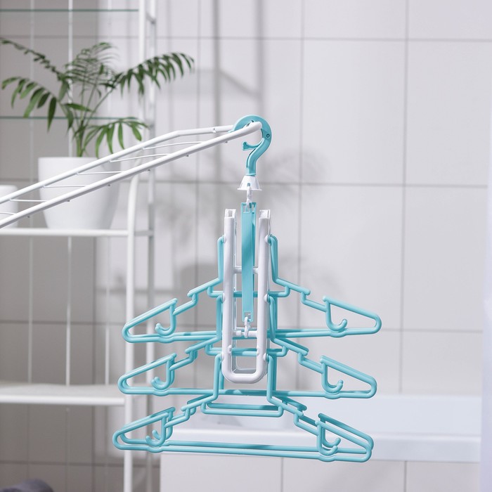 Сушилка для белья подвесная квадратная 6 вешалок, 48х38х47 см, цвет МИКС