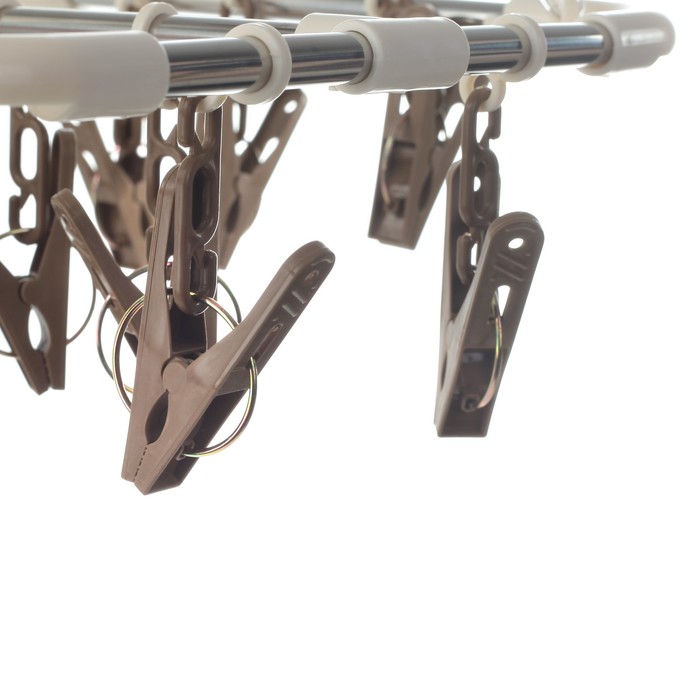 Сушилка для белья подвесная складная 14 прищепок, 26х26 см, цвет МИКС