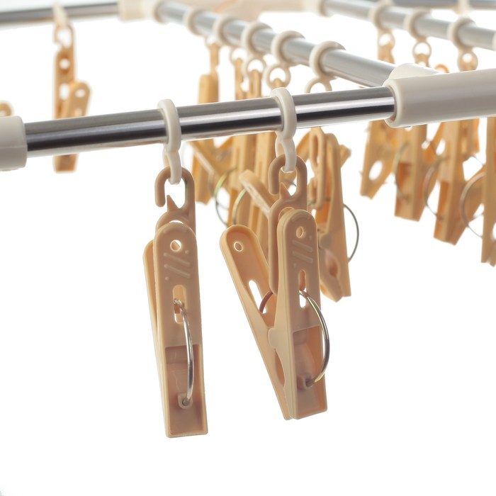 Сушилка для белья подвесная складная 28 прищепок, 44х35 см, цвет МИКС