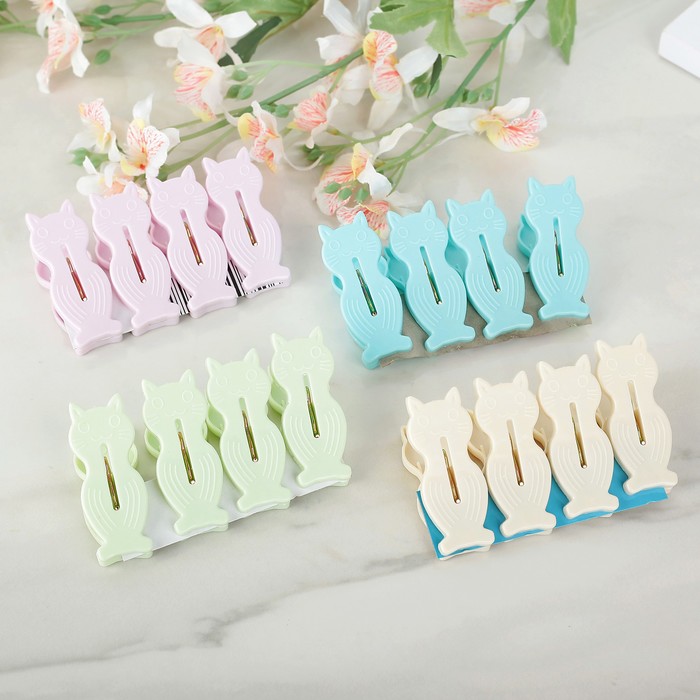 Набор прищепок "Котики" 16 шт 17х11х3 см, цвет МИКС