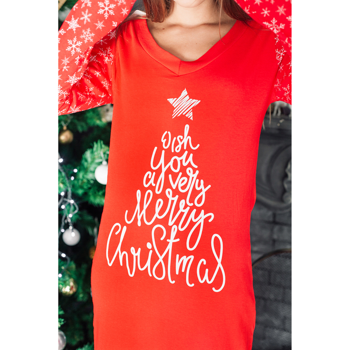 Платье женское KAFTAN "Snow", красн., р-р 40-42, 100% хл