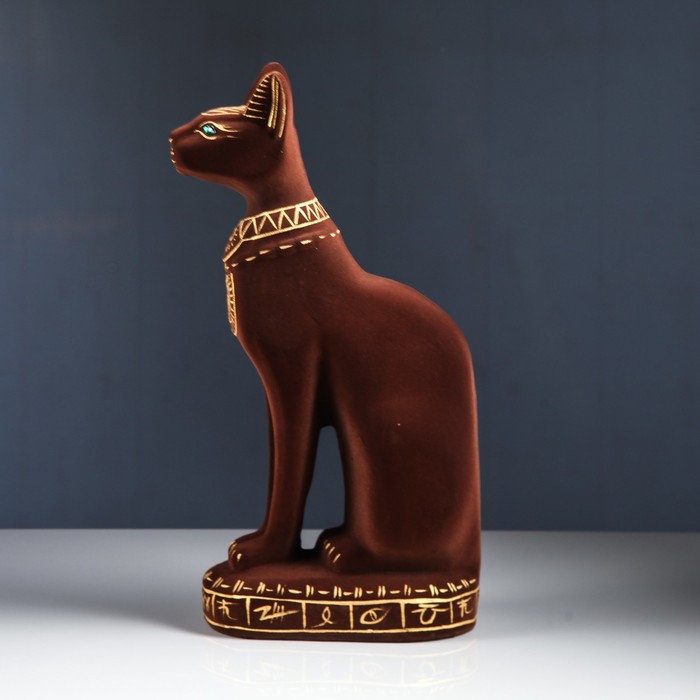 Копилка "Сфинкс" большая, флок, коричневый УЦЕНКА