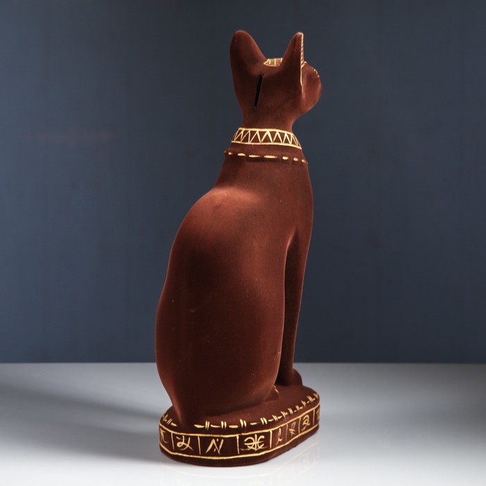 Копилка "Сфинкс" большая, флок, коричневый УЦЕНКА