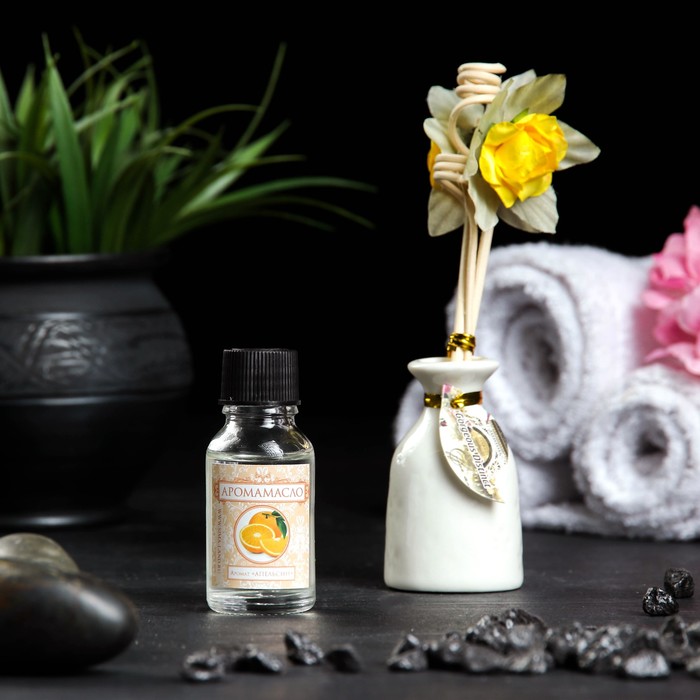 Подарочный набор с аромомаслом 15 мл "Ваза с цветком", УЦЕНКА аромат апельсин