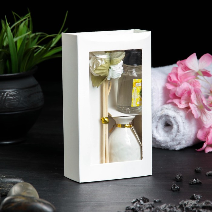 Подарочный набор с аромомаслом 15 мл "Ваза с цветком",УЦЕНКА аромат кофе