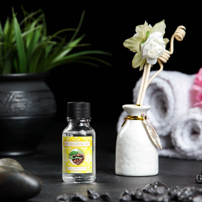 Подарочный набор с аромомаслом 15 мл "Ваза с цветком",УЦЕНКА аромат кофе