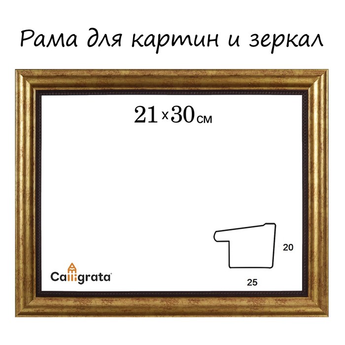 Рама для зеркал и картин пласт 21*30*2см, Aida старое золото