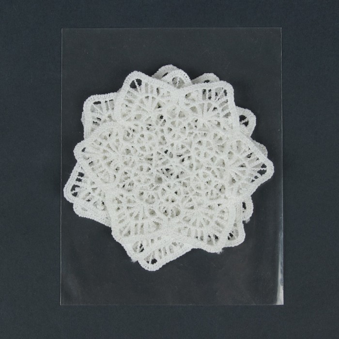 Вязаный элемент "Узор", 7х5,5см, 10 шт, цвет белый