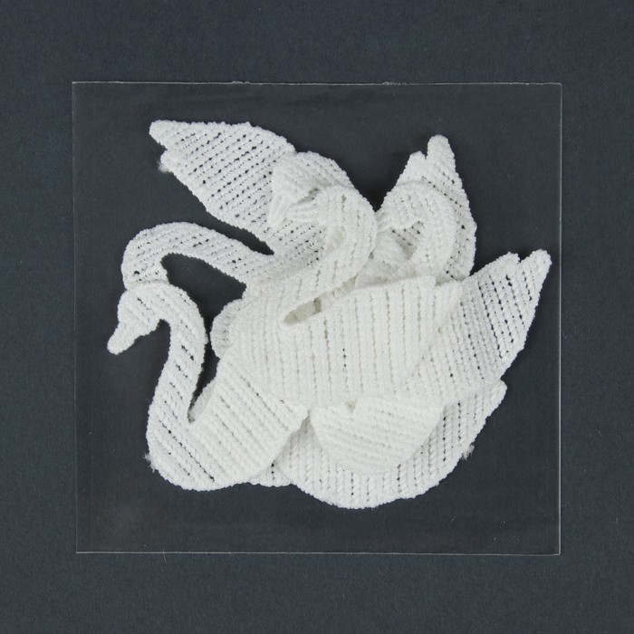Вязаный элемент "Лебедь", 4,5х5см, 10 шт, цвет белый