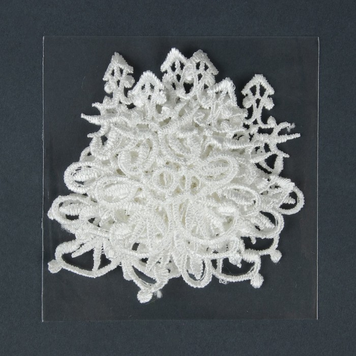 Вязаный элемент "Узор", 7х5,5см, 10 шт, цвет белый