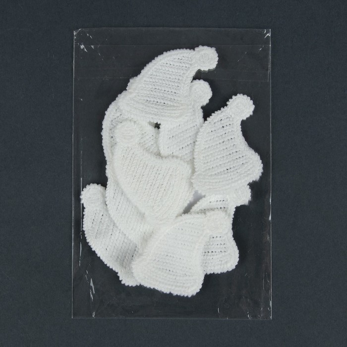 Вязаный элемент "Шапочка", 4х3см, 10 шт, цвет белый