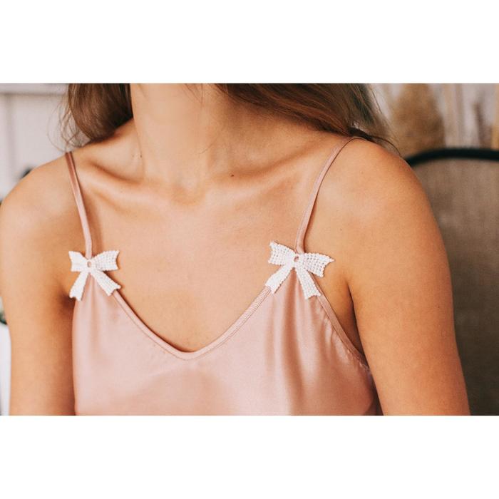 Вязаный элемент "Бант", 5х4см, 10 шт, цвет белый