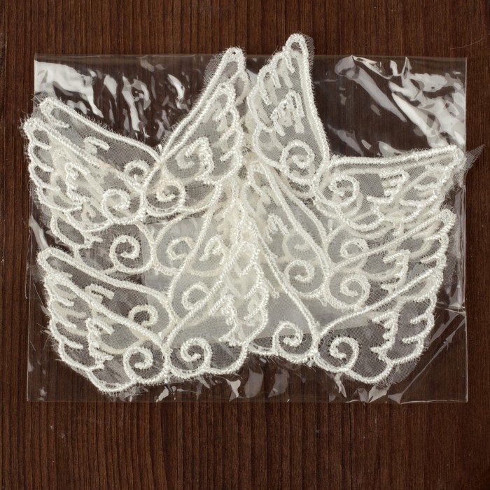 Вязаный элемент "Крылья", 5х3см, 10 шт, цвет белый