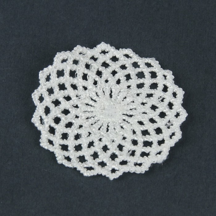 Вязаный элемент "Узор", d=4,5см, 10шт, цвет белый