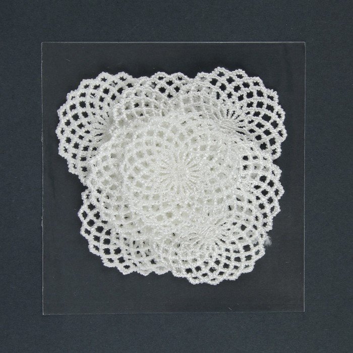 Вязаный элемент "Узор", d=4,5см, 10шт, цвет белый