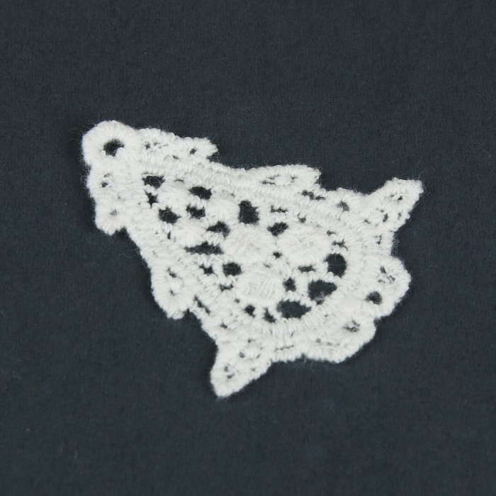 Вязаный элемент "Ёлка", 5х5см, 10 шт, цвет белый