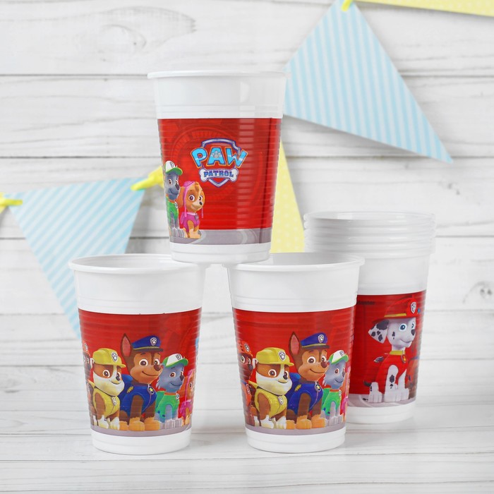 Стаканы пластиковые "Щенячий патруль", набор 8 шт.