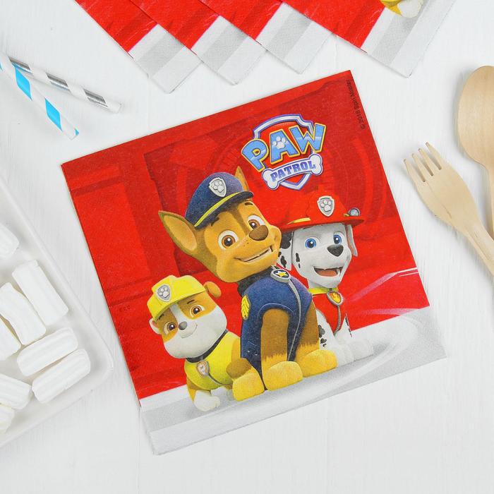 Салфетки &quot;Щенячий патруль&quot;, 33 × 33 см, набор 20 шт.