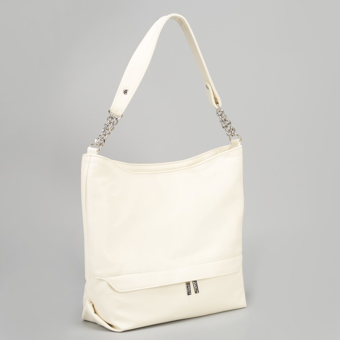 Сумка женская, отдел на молнии, наружный карман, цвет молочный